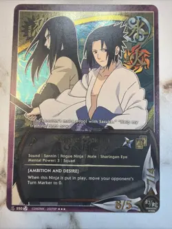 Naruto CCG Sasuke Uchiha & Orochimaru FOIL NM or Better Squad Card #550 - Image 2