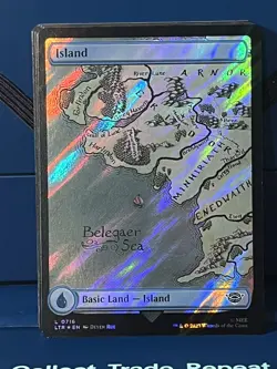 MTG Lord of the Rings Island (0716) (Full Art) (Surge Foil) - Image 1