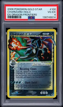2006 POKEMON EX DRAGON FRONTIERS GOLD STAR #100 CHARIZARD-HOLO PSA 4 - Image 1