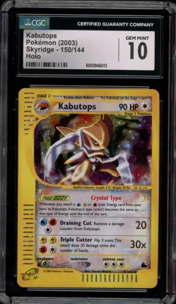 Pokemon Kabutops Skyridge Crystal Holo Secret Rare #150 CGC 10 Gem Mint - Image 1