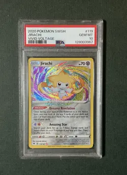 2021 Pokemon Vivid Voltage 119/185 Jirachi Amazing Rare Holo PSA 10 - Image 1