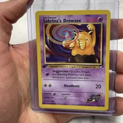 Sabrina's Drowzee 92/132 Gym Heroes 1st Edition Pokemon MP Moderately Played Vtg - Image 1