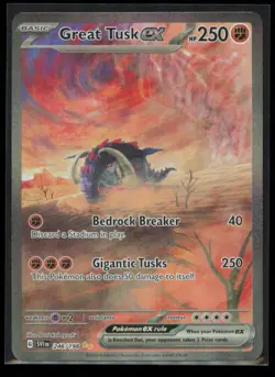Great Tusk ex 246/198 Pokemon Scarlet & Violet Special Illustration Rare NM - Image 1
