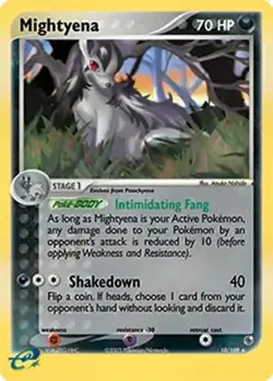 Mightyena - 10/109 - Pokemon Ex Ruby & Sapphire Holo Card LP - Image 1