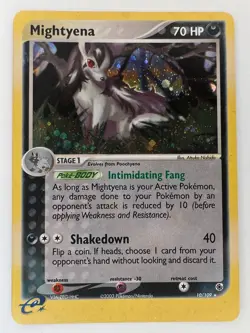 Mightyena 10/109 NM Ruby and Sapphire Holo Rare Pokemon TCG NM - Image 1