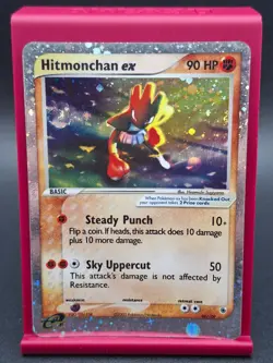 MP Hitmonchan ex Holo Ultra Rare Pokemon Card TCG 98/109 Ruby Sapphire SWIRL - Image 1