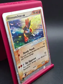 MP Hitmonchan ex Holo Ultra Rare Pokemon Card TCG 98/109 Ruby Sapphire SWIRL - Image 3