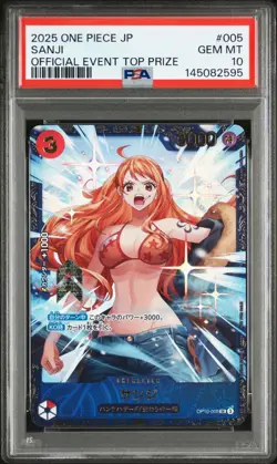 PSA 10 One Piece Sanji OP10-005 Japanese Flagship 2025 TOP Prize Promo - Image 1