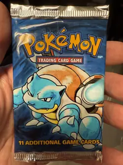 Pokemon Base Set Booster Pack 1999 Unlimited WotC Factory Sealed - Blastoise Art - Image 1