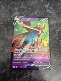 Pokemon TCG Zacian V - 016/025 - Celebrations Sword & Shield Ultra Rare Card NM - Image 1