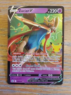 Zacian V 016/025 Celebrations NM Ultra Rare Pokemon Card - Image 1