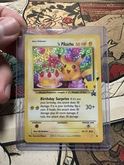 Birthday Pikachu 24/53 Holo Rare 25th Celebrations Classic - Pokemon Card - NM - Image 1