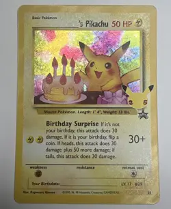 Birthday Pikachu 24/53 Holo Rare 25th Celebrations Classic - Pokemon Card - NM - Image 1