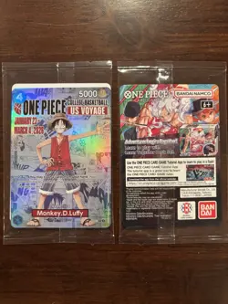 One Piece US Voyage College Basketball Monkey D. Luffy Promo Card Sealed (2) - Image 2