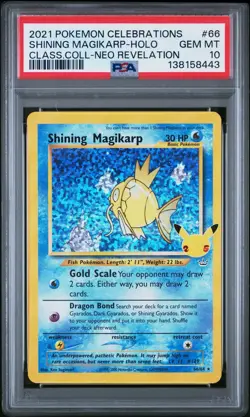 Pokemon TCG Shining Magikarp Celebrations Classic Collection Card 66/64 PSA 10 - Image 1