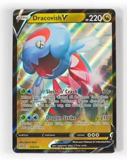 Pokemon TCG Dracovish V 114/172 SWSH Brilliant Stars Half Art Card Rare Free 📮 - Image 1
