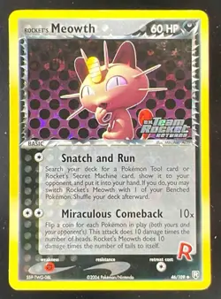 2004 Pokemon EX Team Rocket Returns #46/109 Rocket's Meowth - Image 1