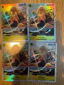 4x S-Snake OP08-112 - One Piece TCG English - SR Super Rare Foil Playset NM - Image 1