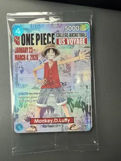 One Piece College Basketball US Voyage Monkey D. Luffy Trading Card Sealed - Image 1