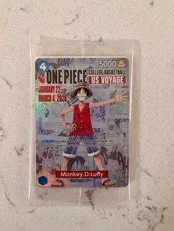 One Piece Monkey D. Luffy US Voyage College Basketball Promo Card (Sealed) - Image 1