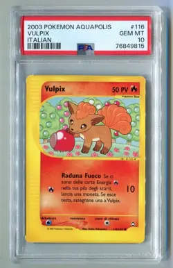 PSA 10 Vulpix Aquapolis #116/147 Pokemon Italian - Image 1