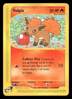 Vulpix - 116/147 - Common - Aquapolis - Pokemon Card - LP - Image 1