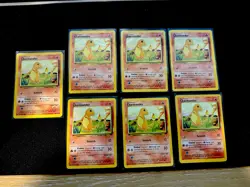 Charmander 46/102 Pokemon 1999 Unlimited Base Set Lot Of 7 Cards - Image 1