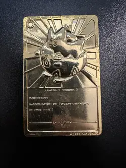 Pokemon 23K Gold Plated Trading Card | Togepi | Burger King Edition - Image 2