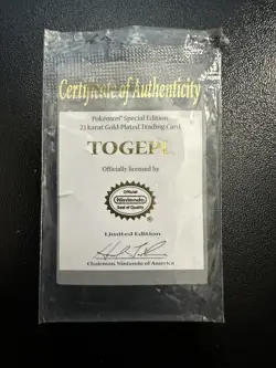 Pokemon 23K Gold Plated Trading Card | Togepi | Burger King Edition - Image 3
