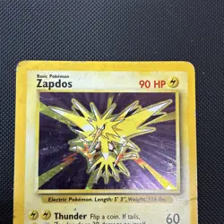 Pokemon Card Zapdos 16/102 Base Set Rare Heavy Play - Image 3