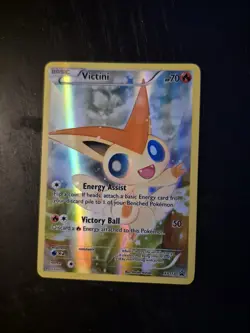 Pokemon Card 2016 XY Black Star Promo Victini Holo Card XY117 Full Art - Image 1