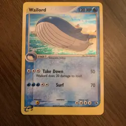 Pokemon TCG Wailord EX Ruby & Sapphire Holo Rare Card 14/109 Light Play - Image 1