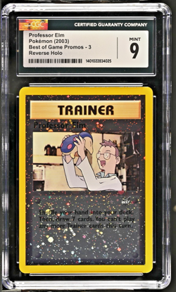 CGC 9 Professor Elm 3 - Best of Game Reverse Holo Promo Pokemon Card Cdn. Seller - Image 1