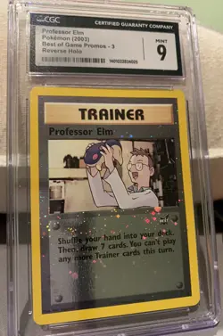 CGC 9 Professor Elm 3 - Best of Game Reverse Holo Promo Pokemon Card Cdn. Seller - Image 2