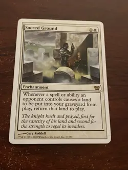 Magic the Gathering MTG Sacred Ground (37) Ninth Edition C3370* - Image 1