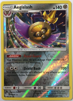 POKEMON AEGISLASH 109/181 TEAM UP RARE REVERSE HOLO NEAR MINT - Image 1