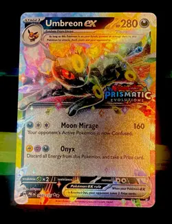 2025 POKEMON PRE EN PRISMATIC EVOLUTIONS #060 UMBREON EX STAMPED🔥MUST SEE - Image 1
