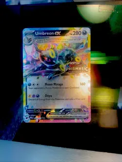 2025 POKEMON PRE EN PRISMATIC EVOLUTIONS #060 UMBREON EX STAMPED🔥MUST SEE - Image 4