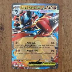 Pokemon TCG Mega Lucario Ex MEP 012 Mega Evolution Black Star Promo - Image 1
