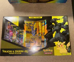 Pokemon TCG Pikachu and Zekrom-GX Tag Team Premium Collection Brand New See Pics - Image 1