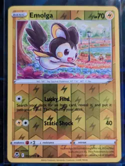 Pokemon TCG Emolga Silver Tempest 054/195 Reverse Holo Common - Image 1