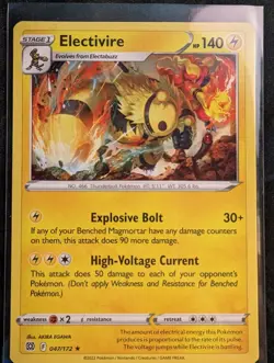Pokemon TCG Electivire Sword & Shield: Brilliant Stars 047/172 Rare Mint/NM - Image 1