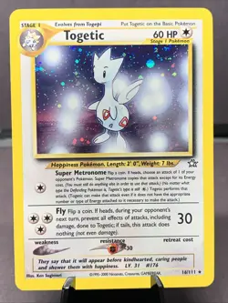Pokemon TCG Togetic 16/111 Neo Genesis Holo Rare Swirl NM/M WOTC VTG 2000 - Image 1