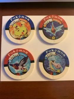 Pikachu Lapras +2 Pokemon Battrio Arcade Coin Lot TOMY Japanese Nintendo Japan - Image 1