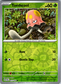 Toedscool Reverse Holo 017/142 SV07: Stellar Crown Common - NM - Image 1