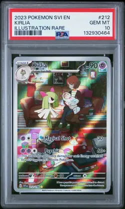 2023 POKEMON SVI EN-SCARLET & VIOLET ILLUSTRATION RARE #212 KIRLIA PSA 10 - Image 1