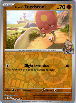 Arven’s Toedscool Reverse Holo 109/182 SV10: Destined Rivals Common - NM - Image 1