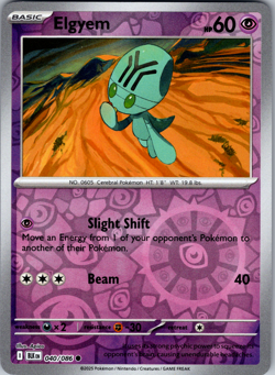 Elgyem Reverse Holo 040/086 SV: Black Bolt Common - NM - Image 1