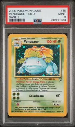 🌿 PSA 9 MINT - Venusaur Holo #18 Base Set II | 2000 Pokemon 🌿 - Image 1
