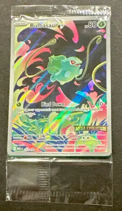 2025 POKEMON MEGA EVOLUTION BULBASAUR ILLUSTRATION RARE PROMO! - Image 1
